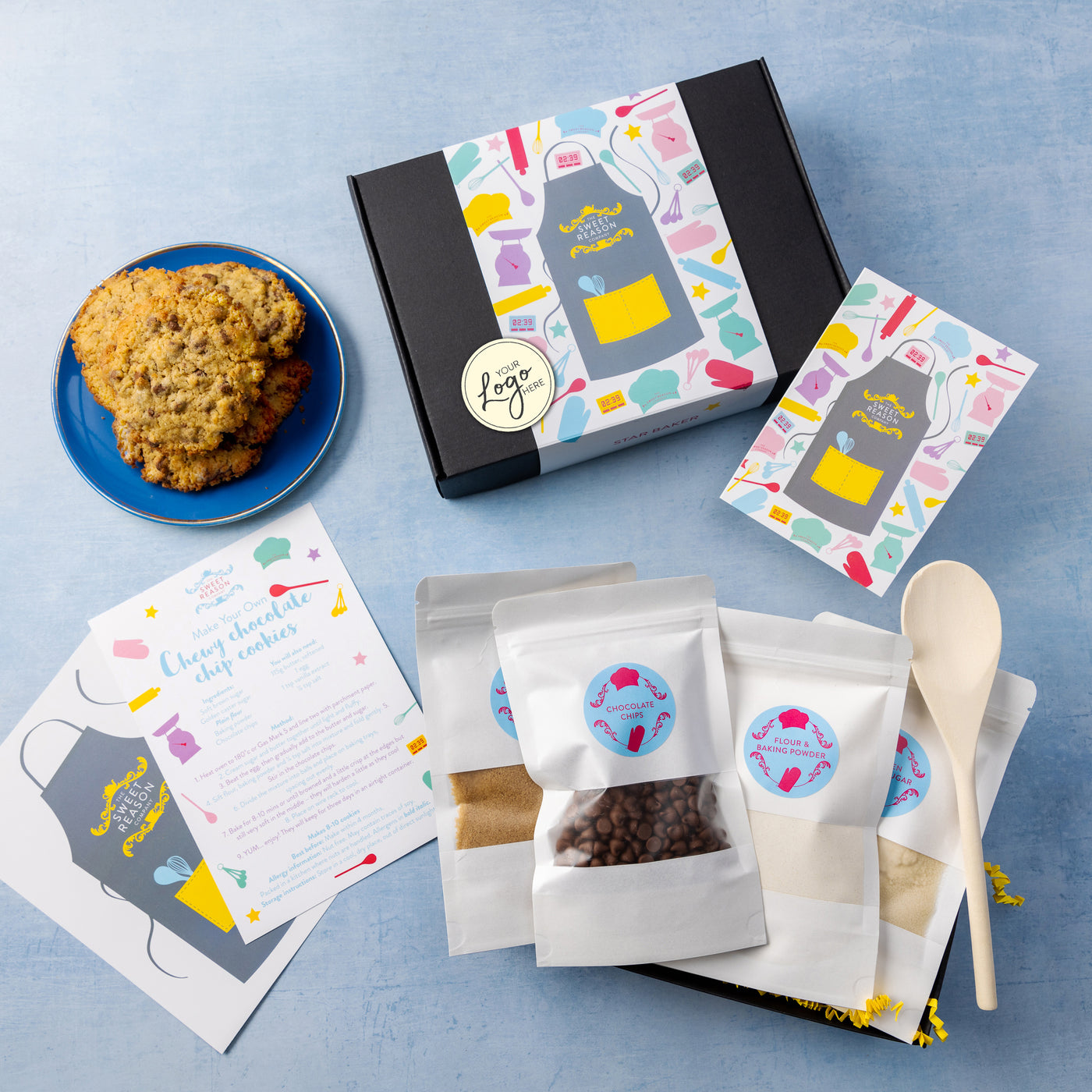 Branded & personalised Bake Your Own Cookies and Wooden Spoon