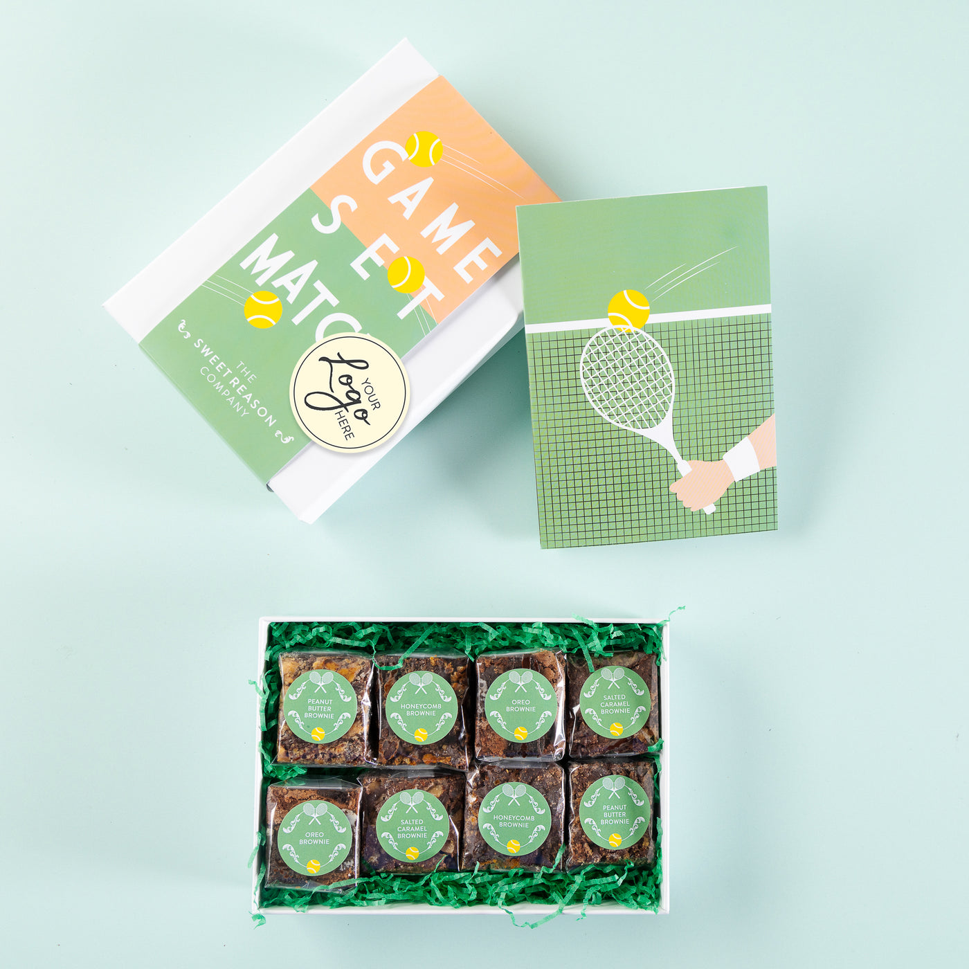 Branded & personalised 'Tennis' Luxury Brownie Gift