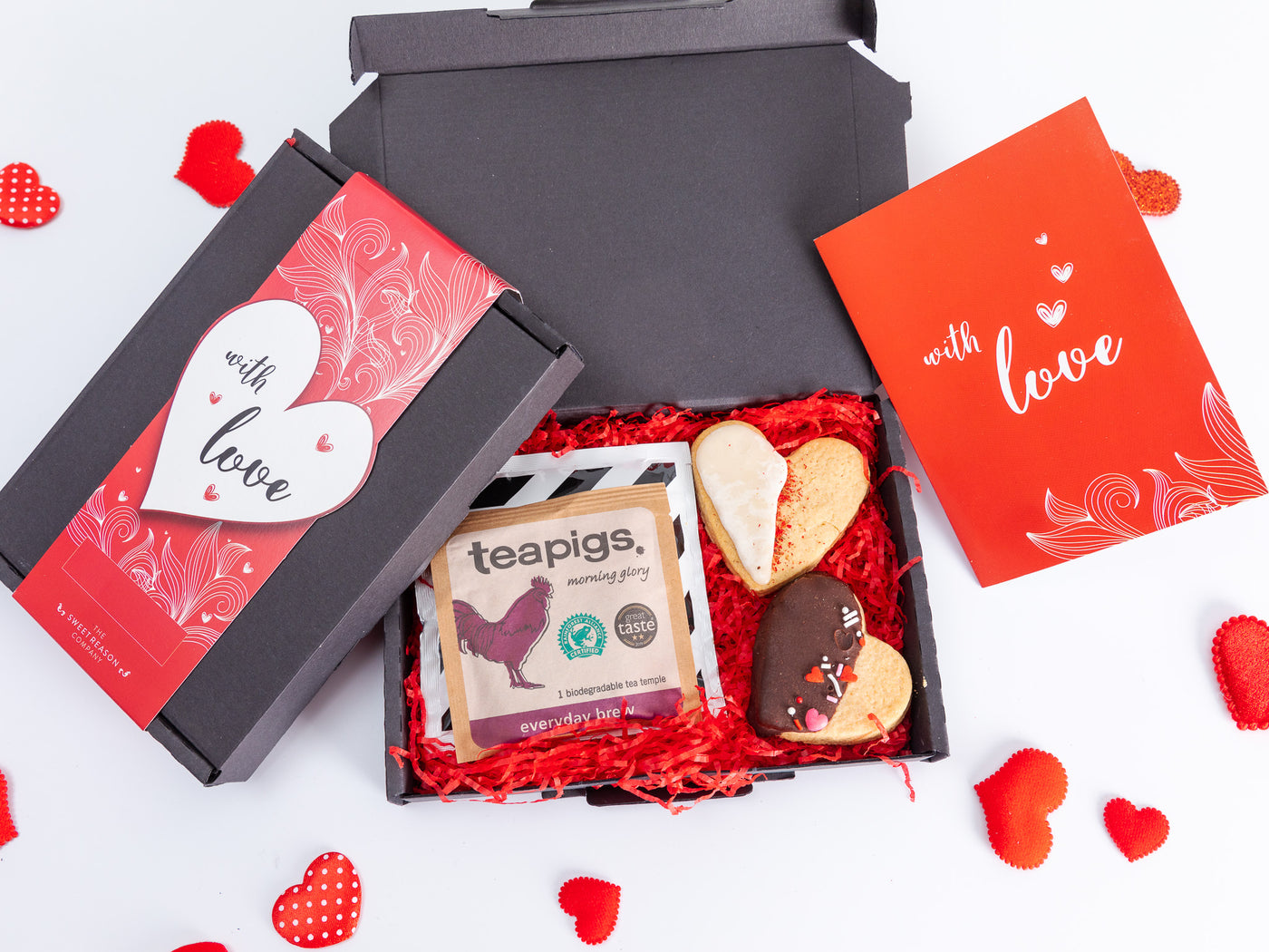 Valentine's Coffee, Tea & Biscuits Letterbox Gift