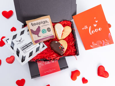 Valentine's Coffee, Tea & Biscuits Letterbox Gift