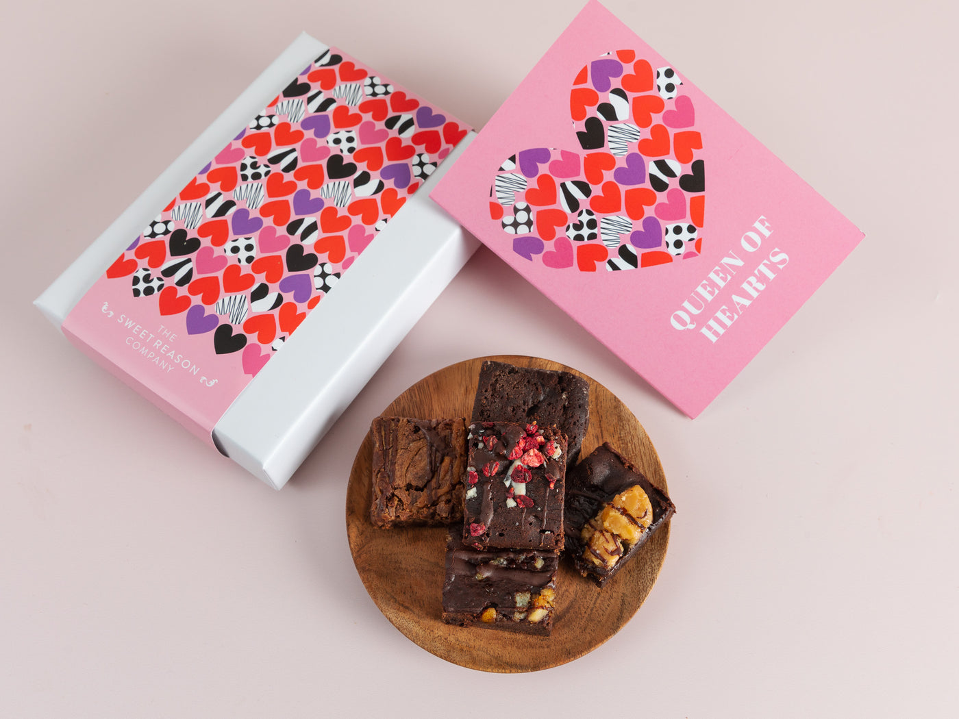 'Queen of Hearts' Vegan Brownies Afternoon Tea for Two Gift Box