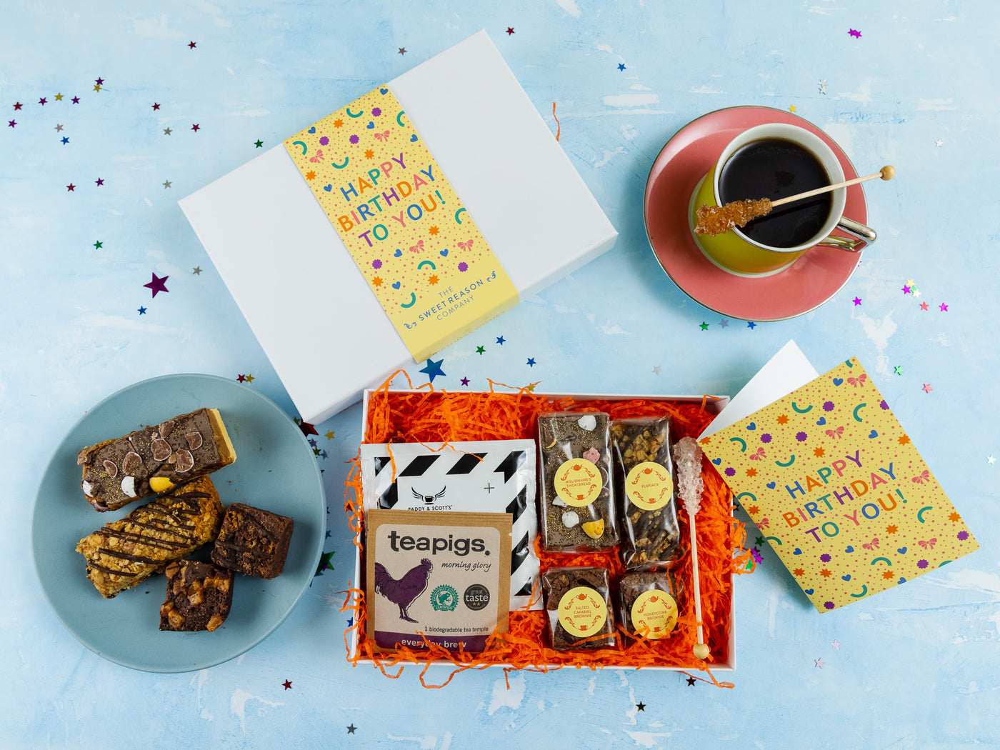 'Happy Birthday Confetti' Coffee and Treats Gift