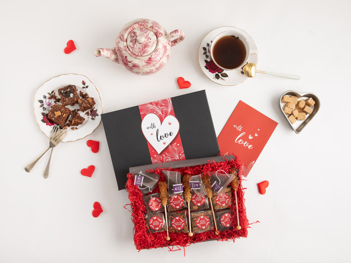 'With Love' Afternoon Tea For Four Valentine's Day Gift Box