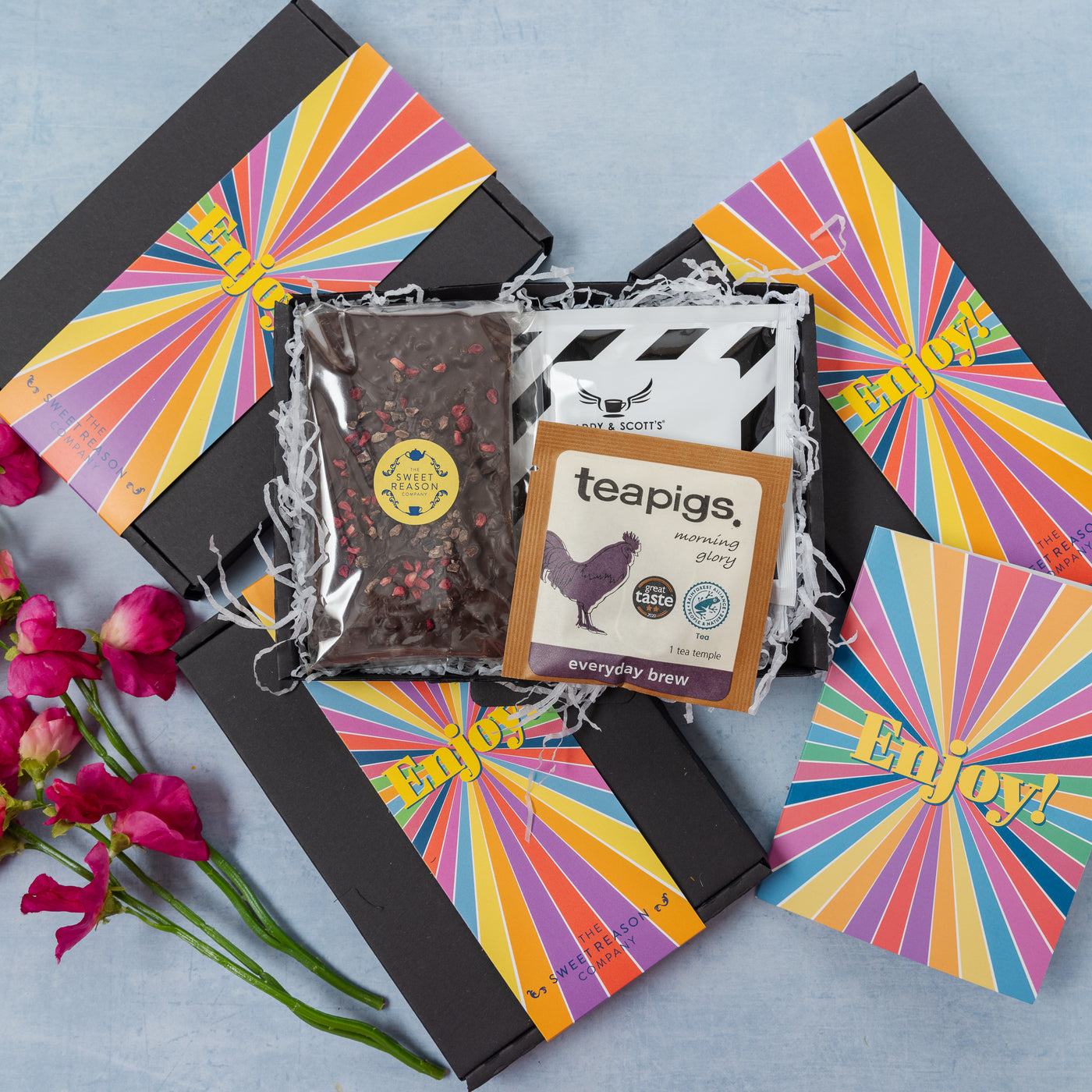 'Enjoy' Vegan Chocolate Slab, Coffee and Tea Letterbox