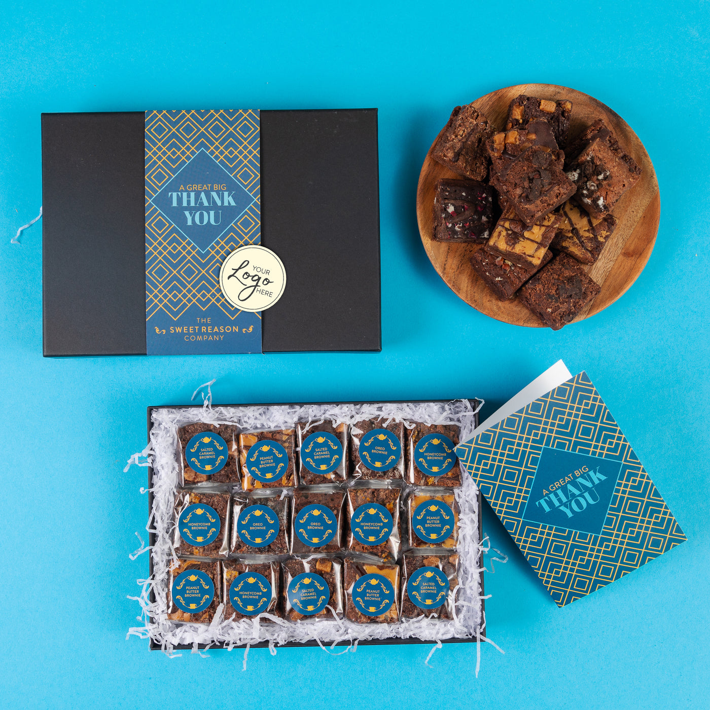 Branded & personalised 'Thank You' Indulgent Brownie Gift