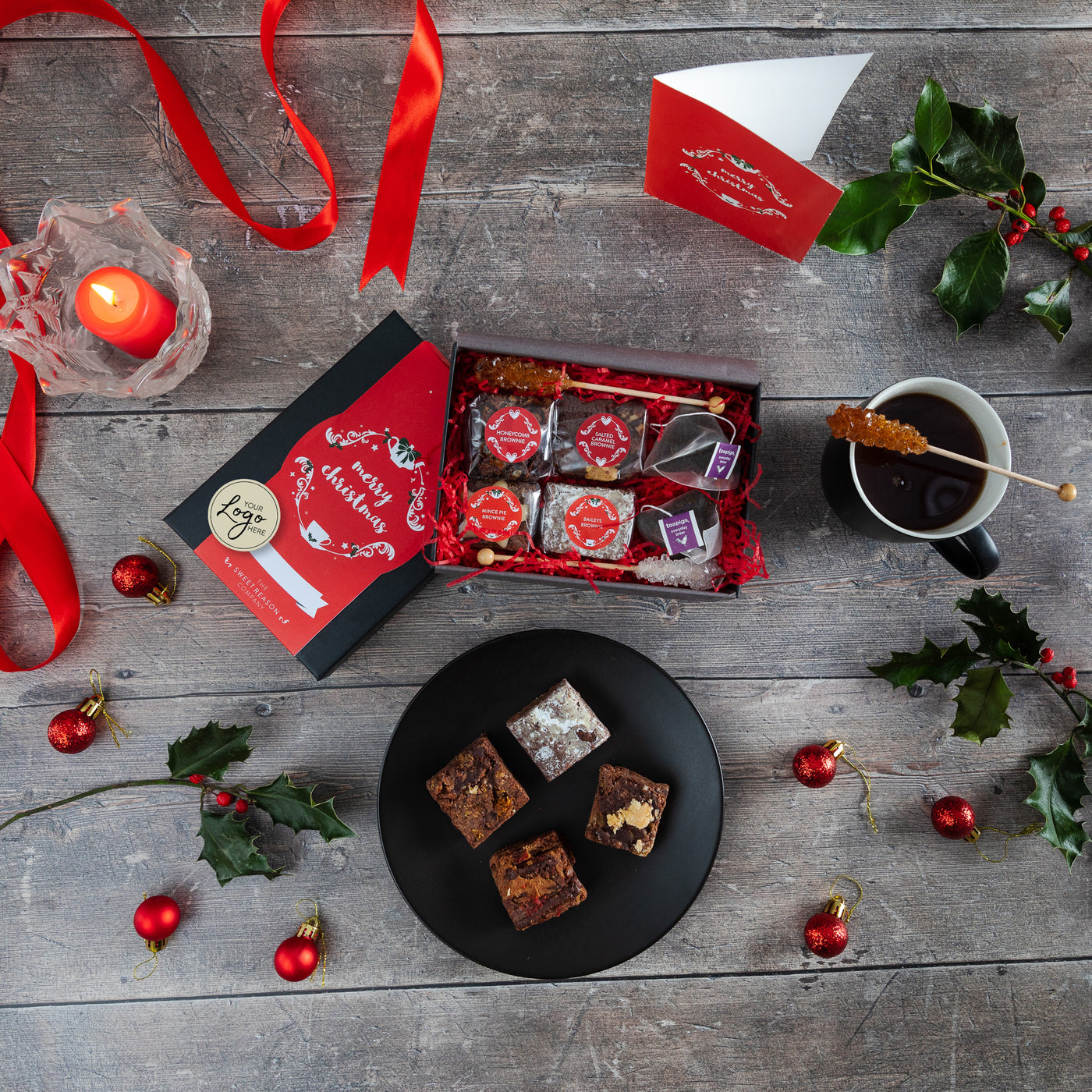 Branded & personalised Christmas Afternoon Tea for Two
