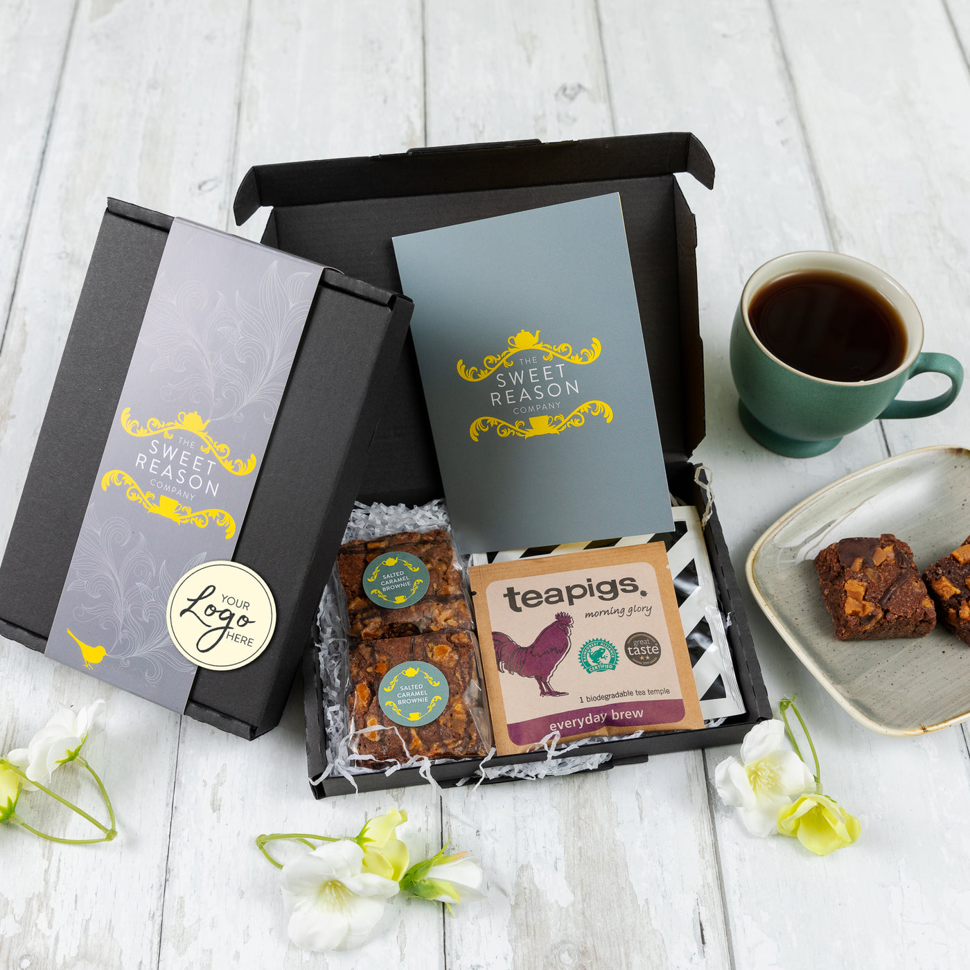 Branded & personalised Vegan Treats, Coffee and Tea Letterbox
