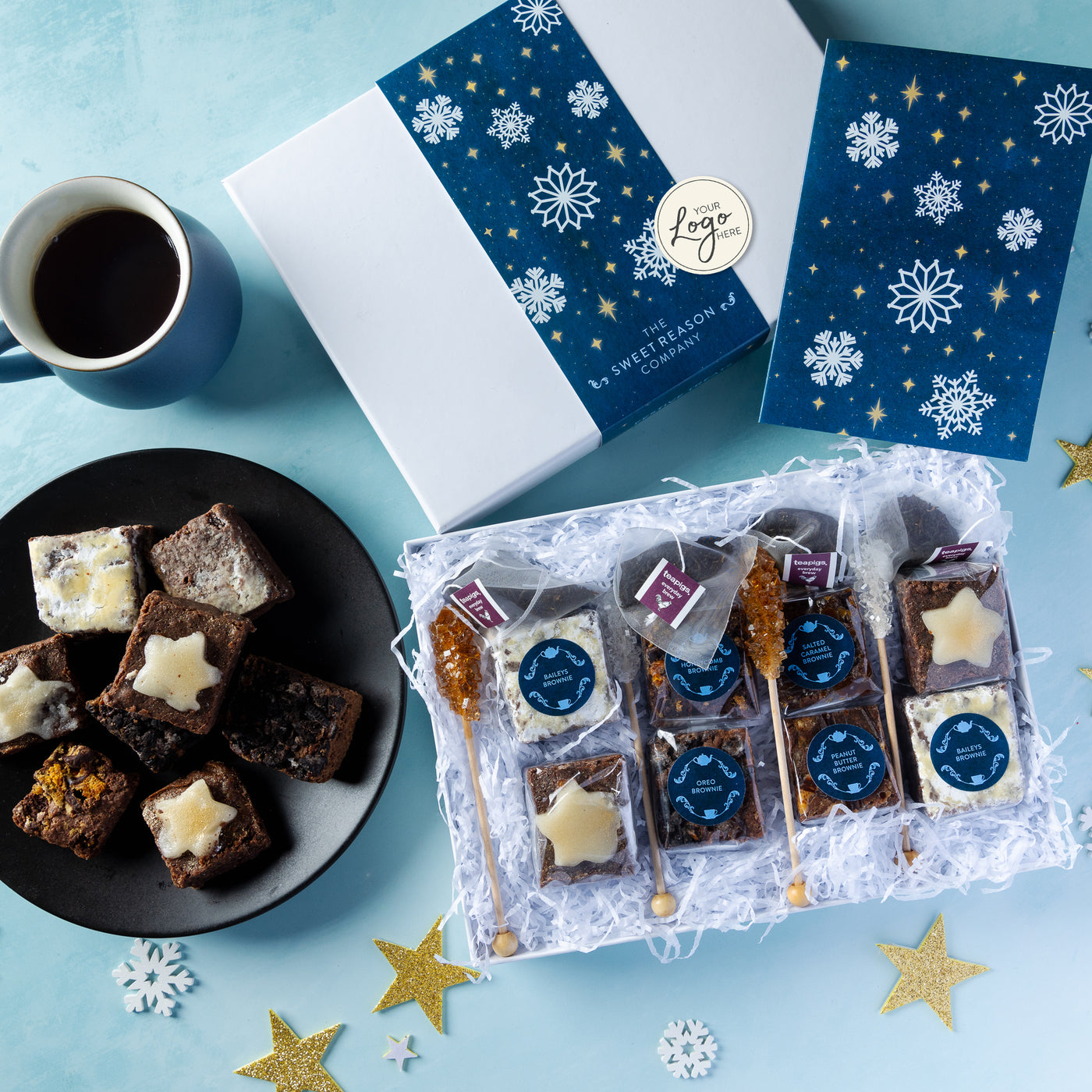 Branded & personalised 'Snowflakes' Afternoon Tea for Four