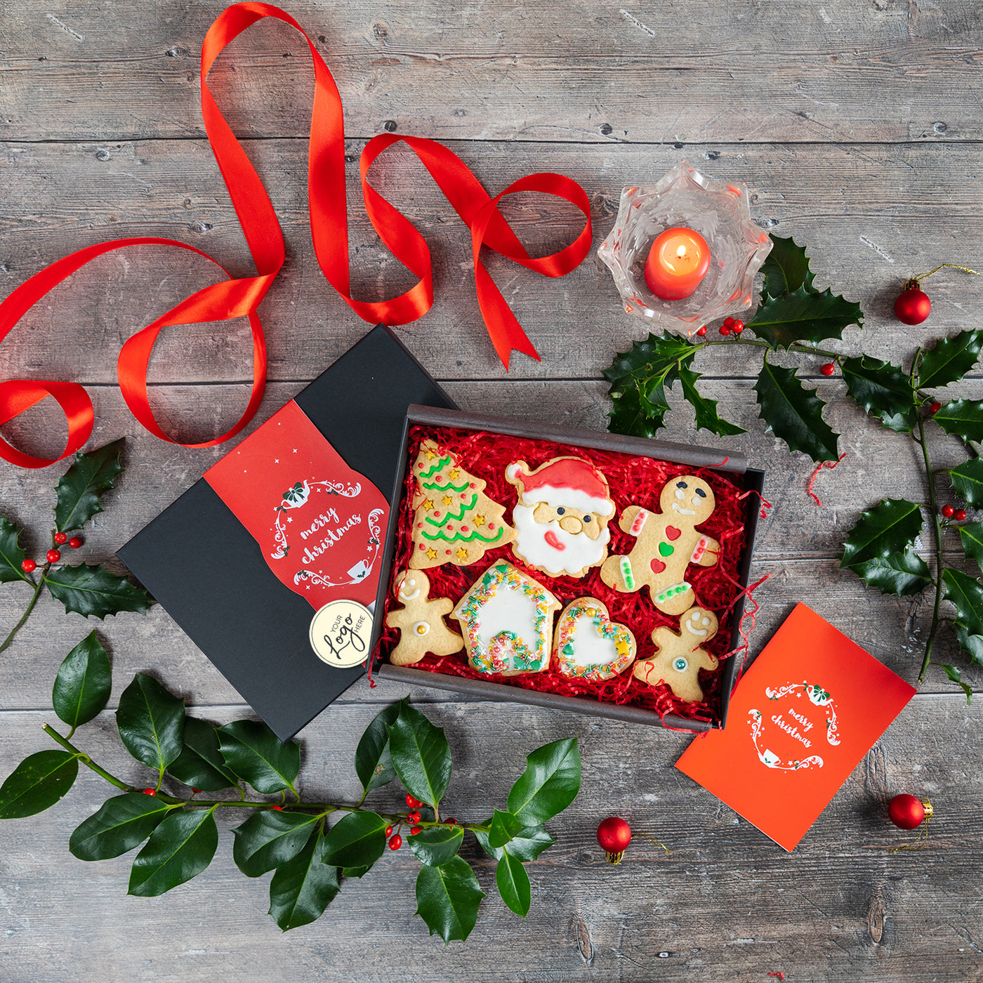 Branded & personalised Christmas Indulgent Biscuit Box