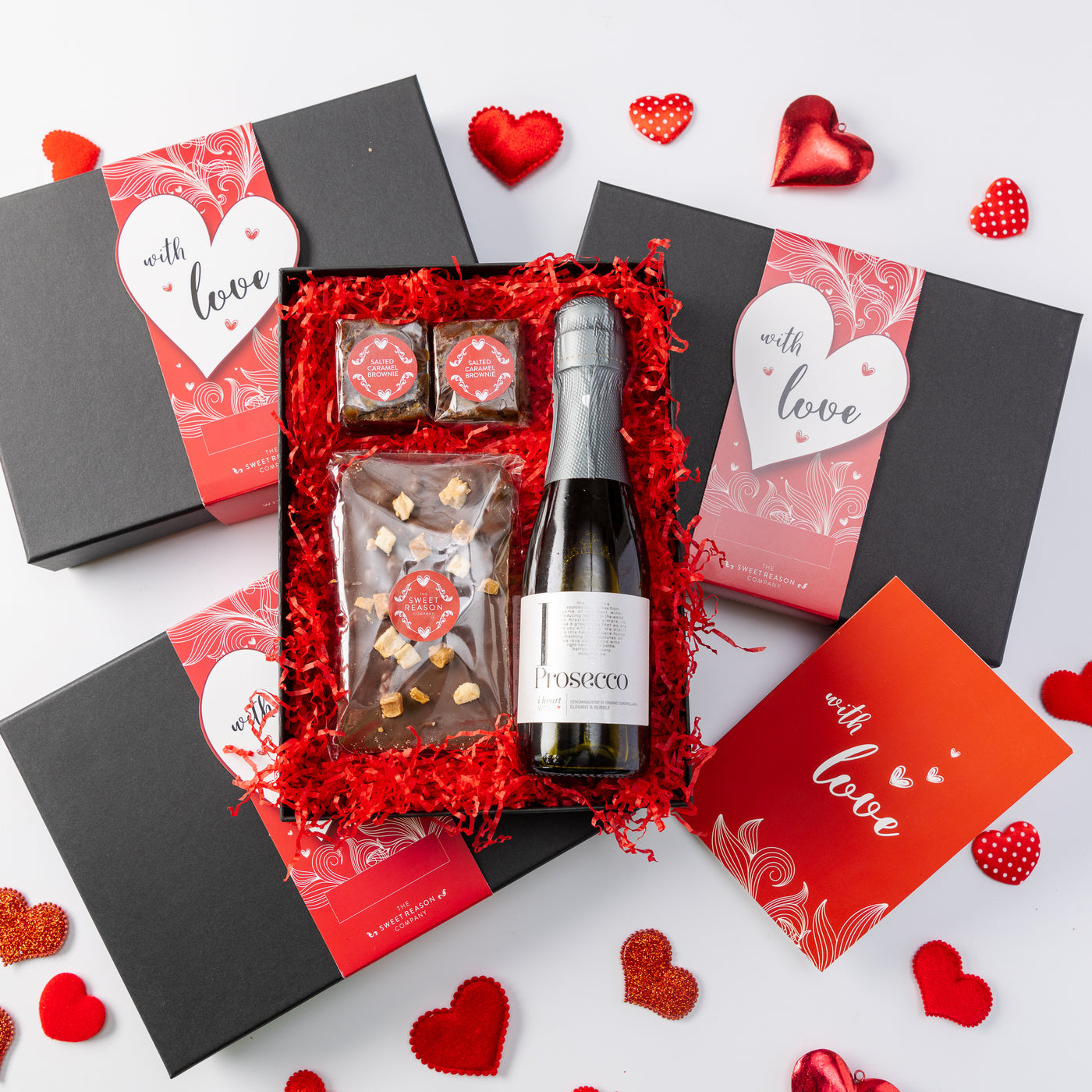 'With Love' Chocolate Slab, Brownies and Prosecco