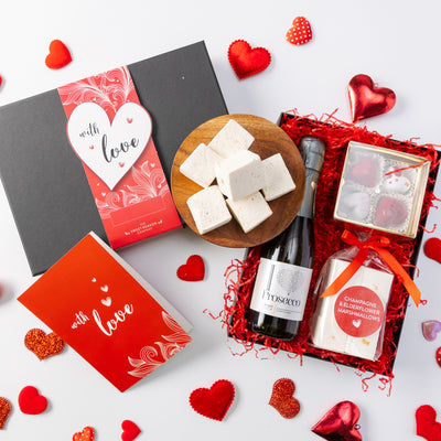 'With Love' Chocolates, Marshmallows and Prosecco Valentine's Day Gift Hamper