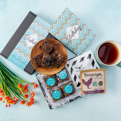 'Happy Birthday Chevron' Brownies, Coffee and Tea