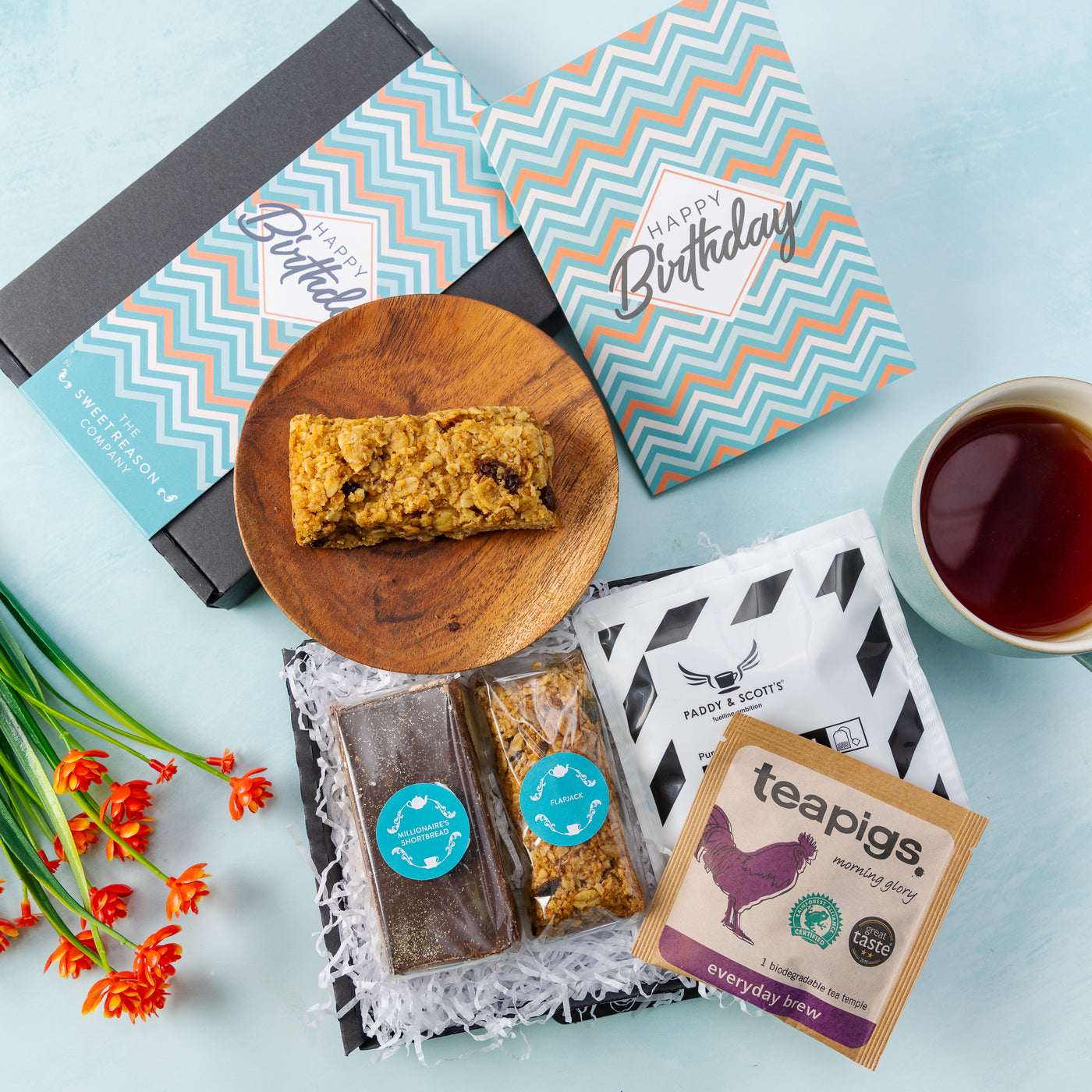 'Happy Birthday Chevron' Bakes, Coffee and Tea Letterbox