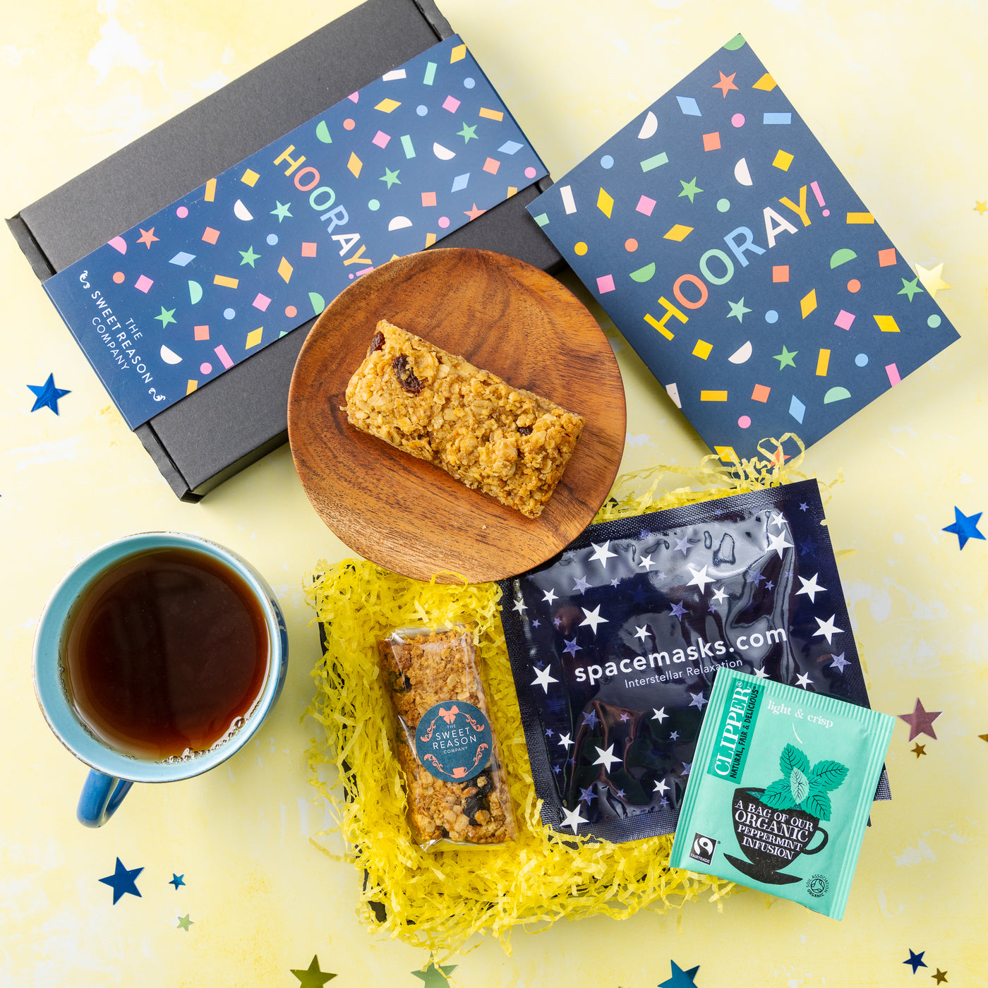 'Hooray!' Flapjack, Spacemask and Tea Letterbox