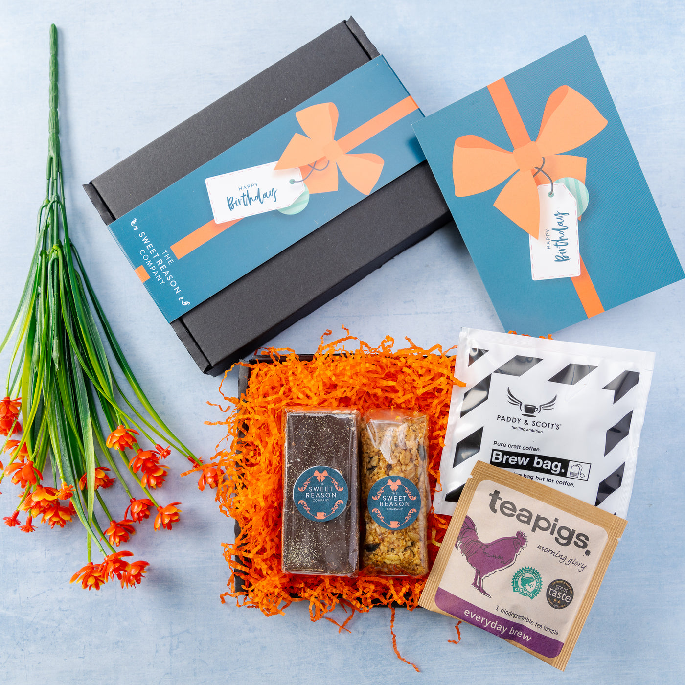 'Happy Birthday Ribbon' Bakes, Coffee and Tea Letterbox