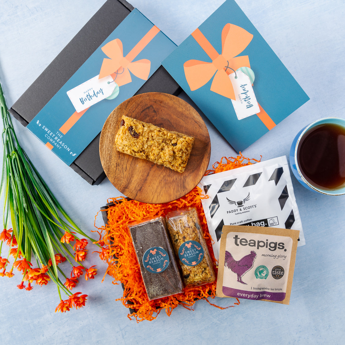 'Happy Birthday Ribbon' Bakes, Coffee and Tea Letterbox