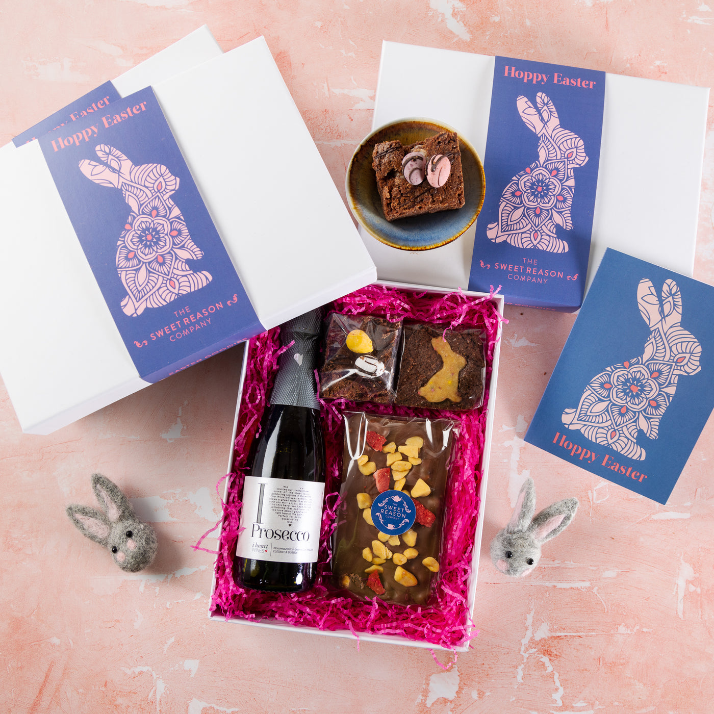 'Easter Bunny' Chocolate Slab, Brownies and Prosecco