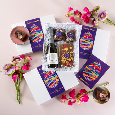 'Easter Egg' Chocolate Slab, Brownies and Prosecco