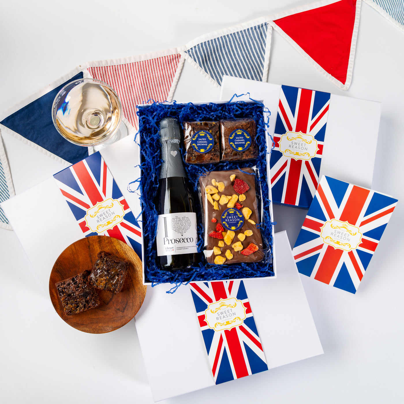 'British' Chocolate Slab, Brownies and Prosecco