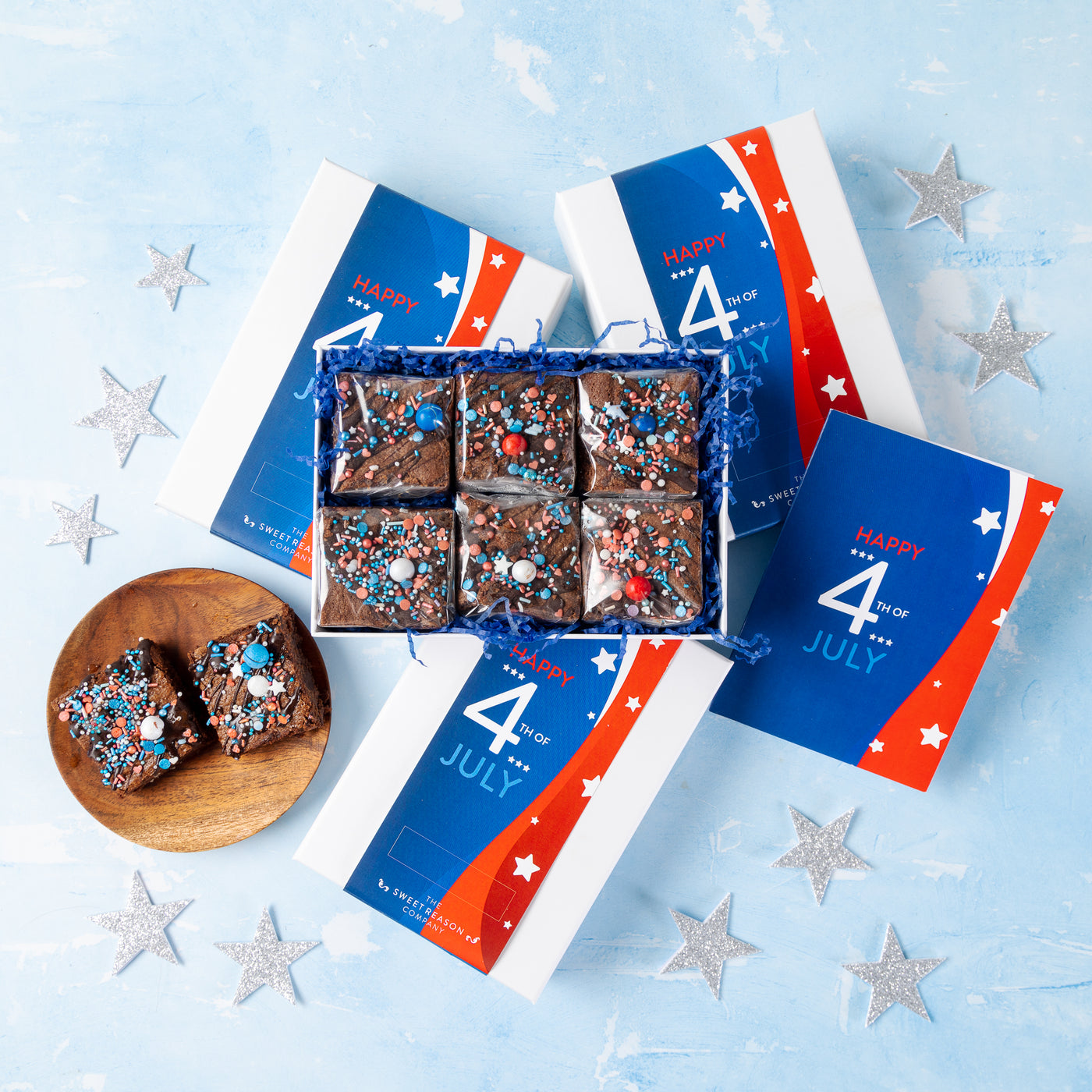 'Happy 4th of July' Luxury Sprinkle Brownies