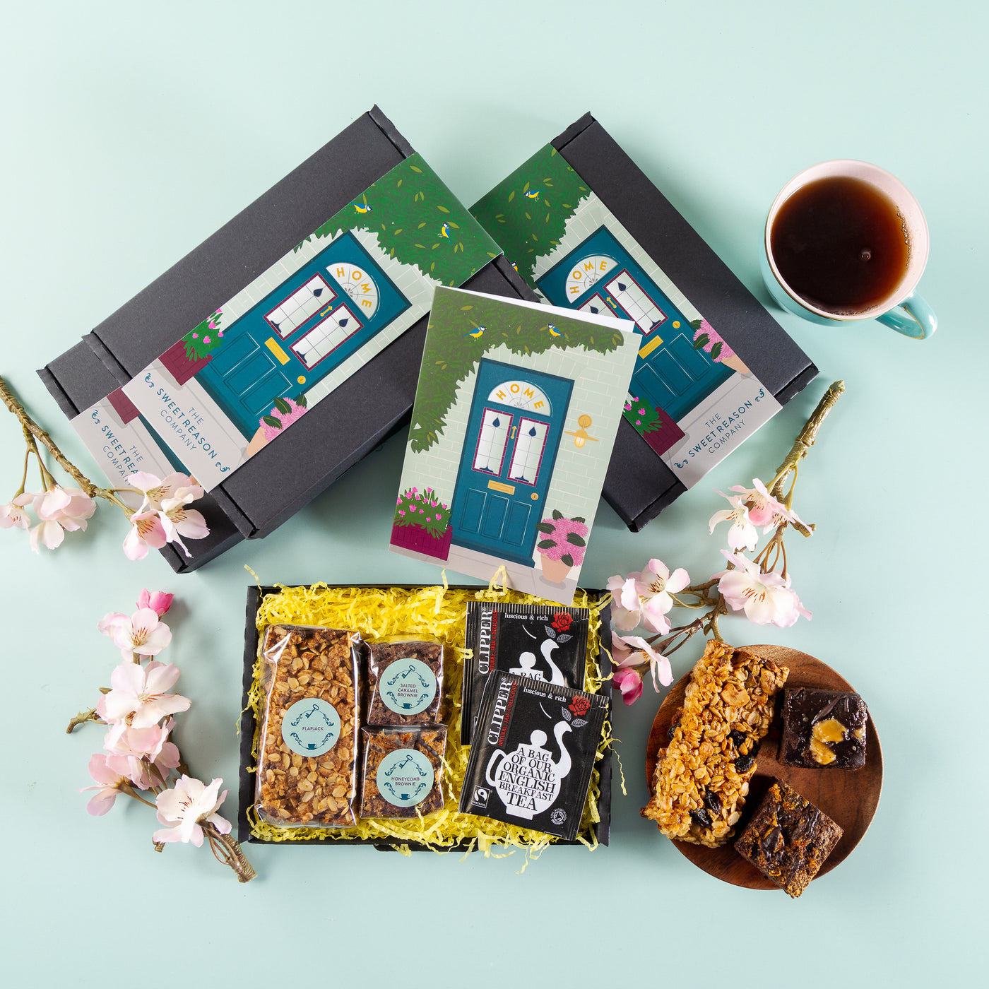 'New Home' Flapjack, Brownies and Tea Letterbox