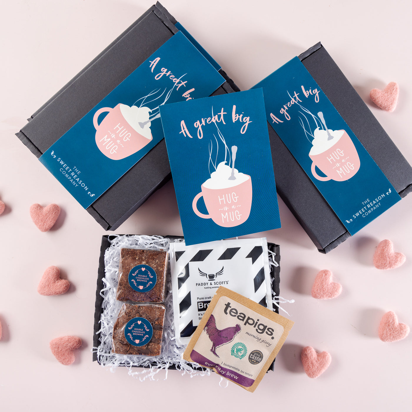 'Hug in a Mug' Double Chocolate Brownies, Coffee and Tea Letterbox