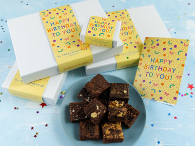 'Happy Birthday Confetti' Vegan Luxury Brownie Gift