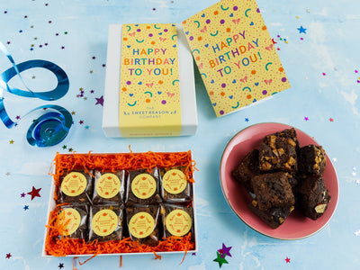 'Happy Birthday Confetti' Gluten Free Luxury Brownie Gift