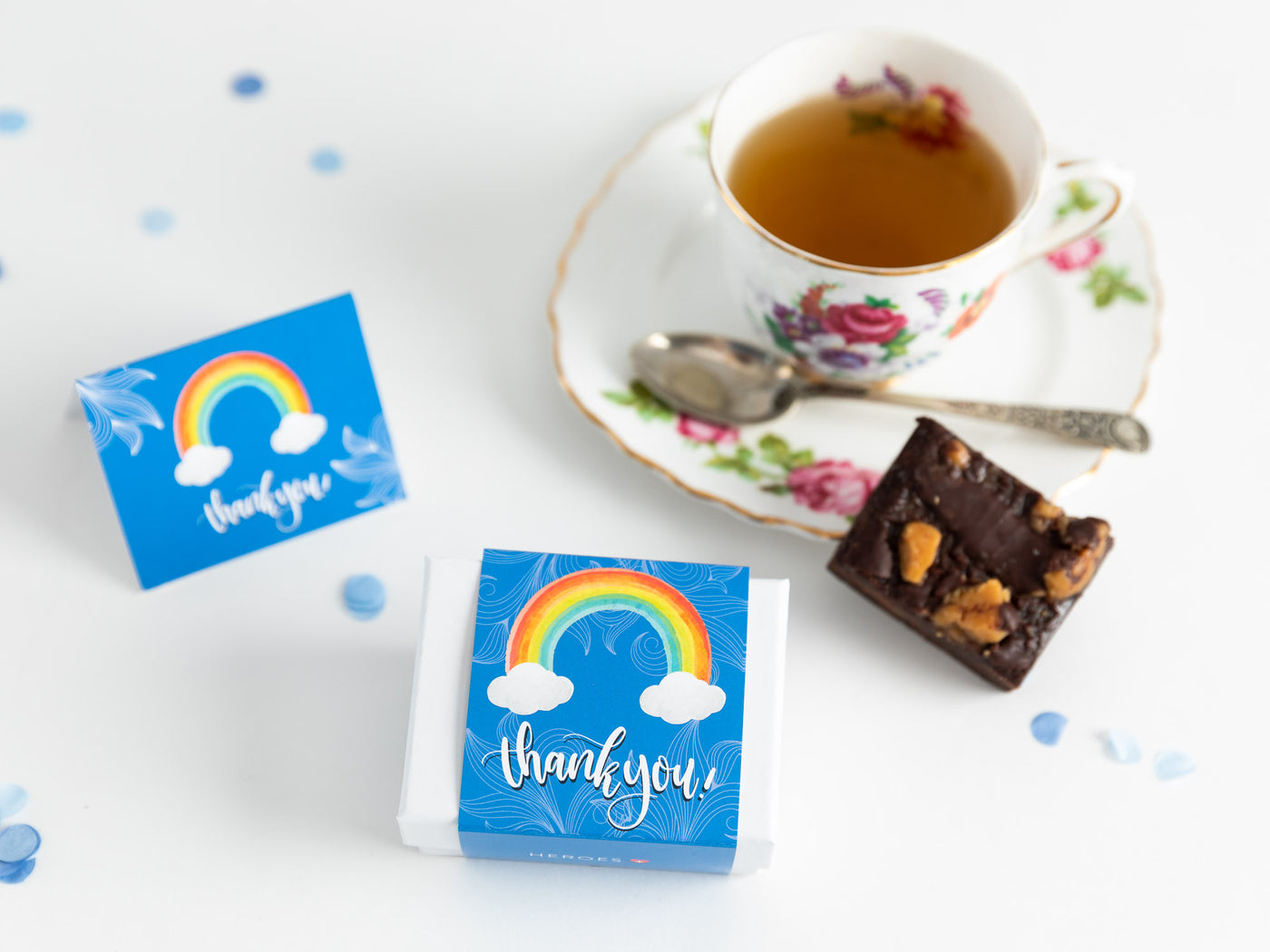 Thank You - Rainbow Mini Vegan Brownie & Tea Gift