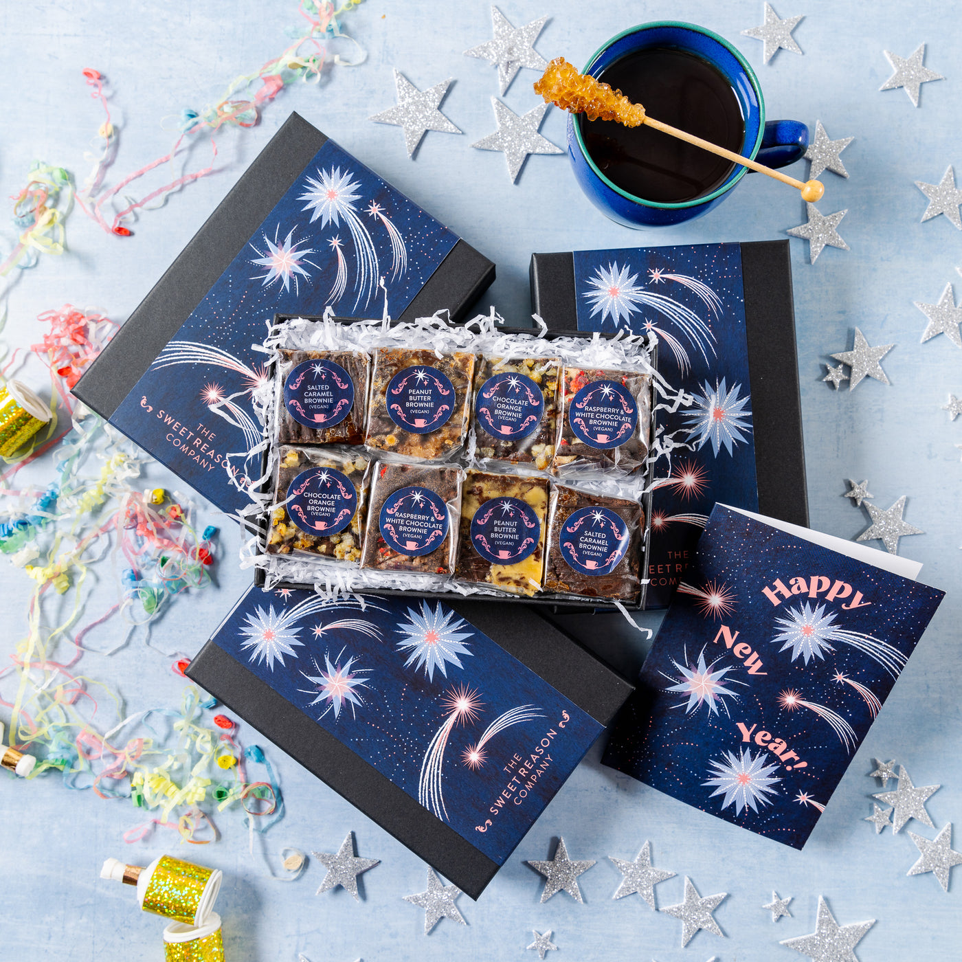 'Happy New Year' Vegan Luxury Brownie Gift Box