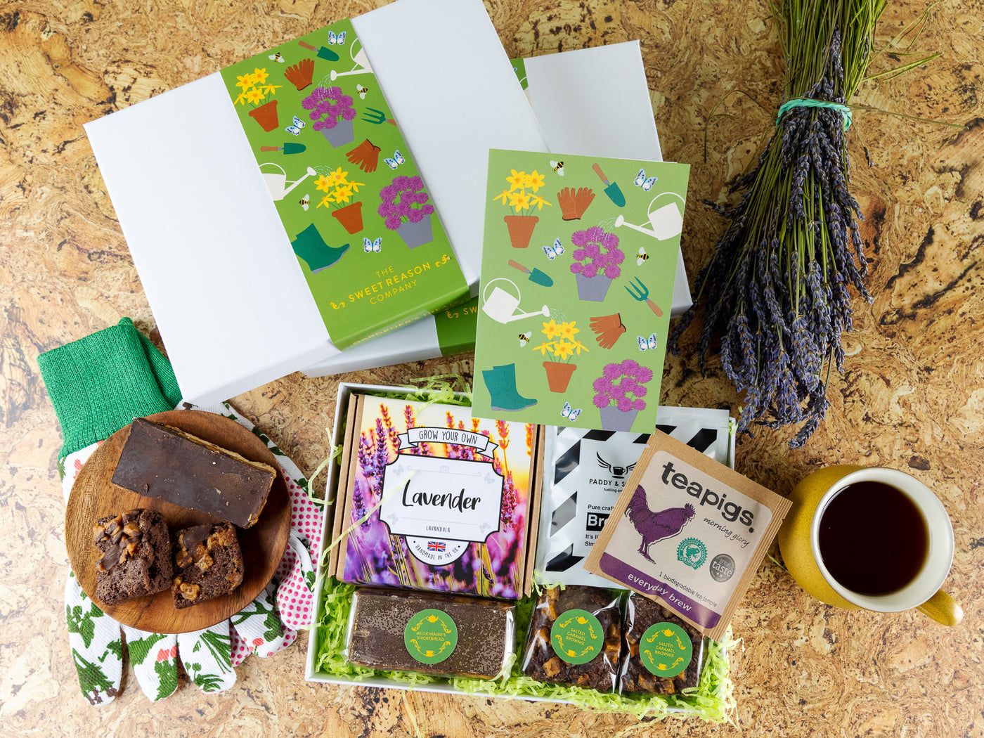 'Gardening' Lavender, Treats & Coffee Gift