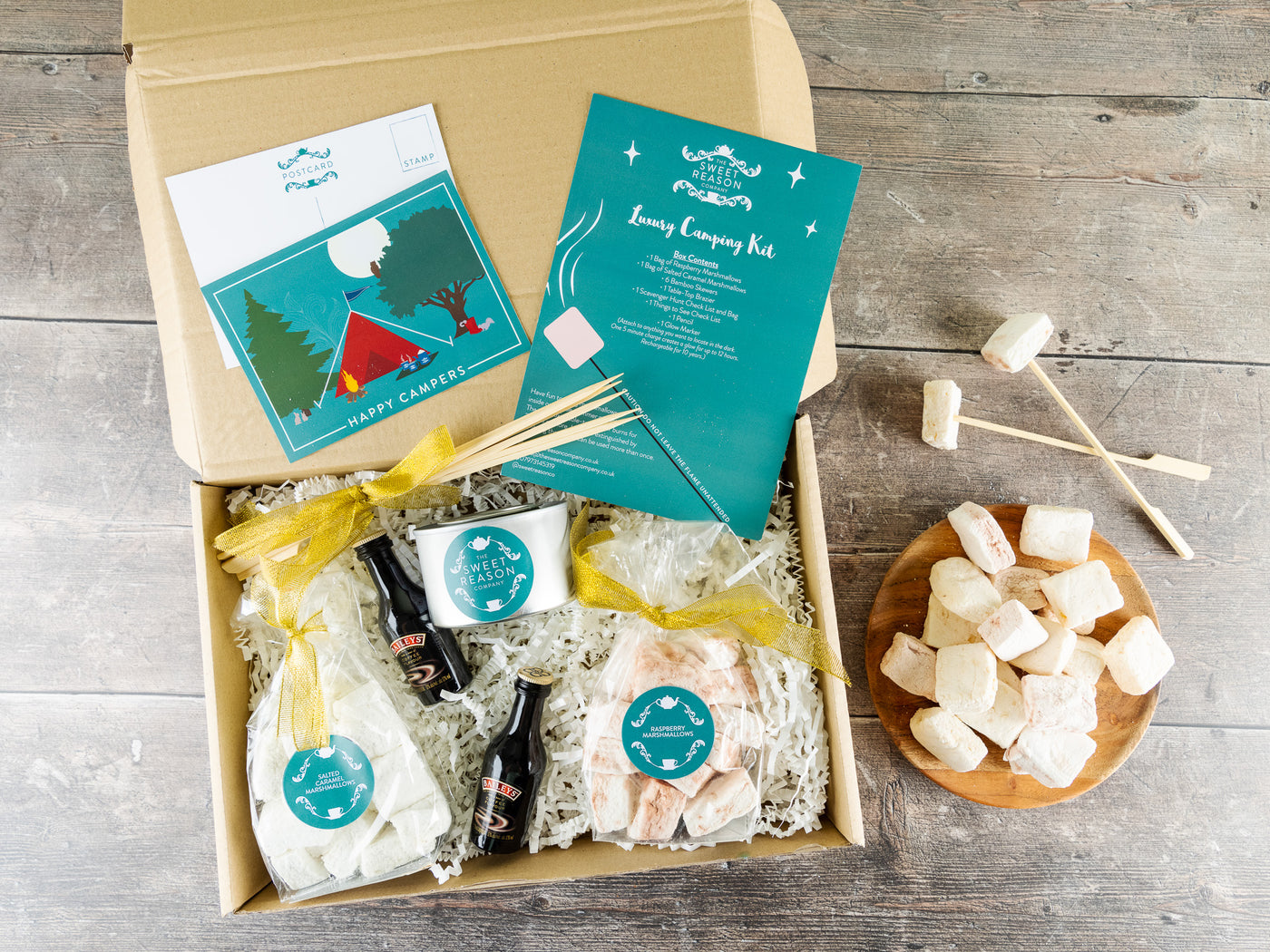 'Camping' Indulgent Marshmallow Toasting Kit & Baileys Gift