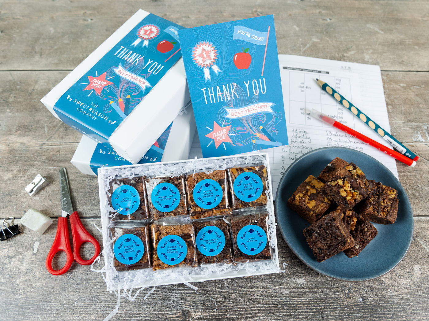 'Thank You Teacher' Gluten Free Luxury Brownie Gift