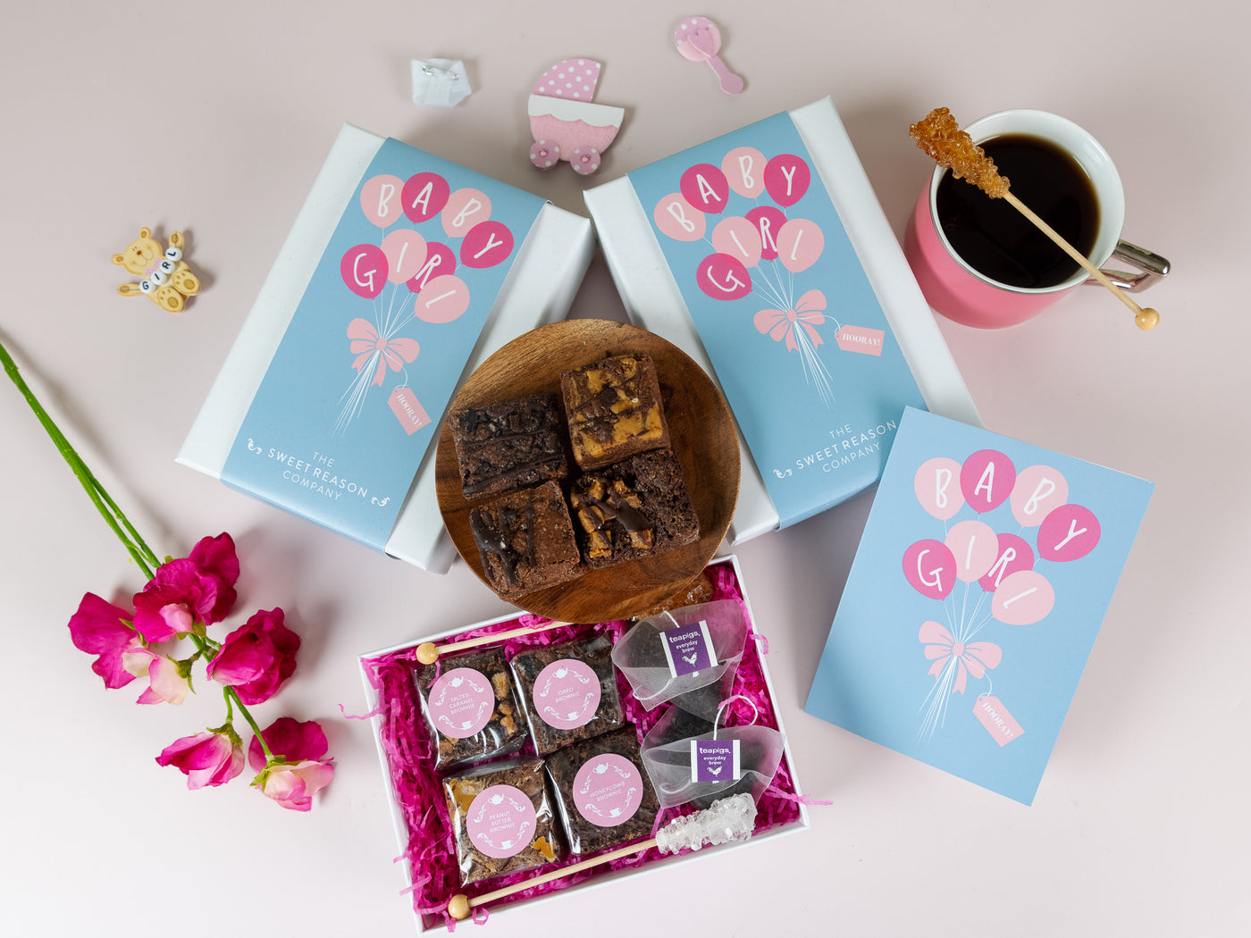 'Baby Girl' Vegan Afternoon Tea For Two Gift