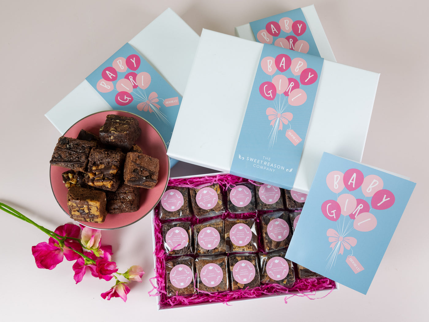 'Baby Girl' Vegan Indulgent Brownie Gift