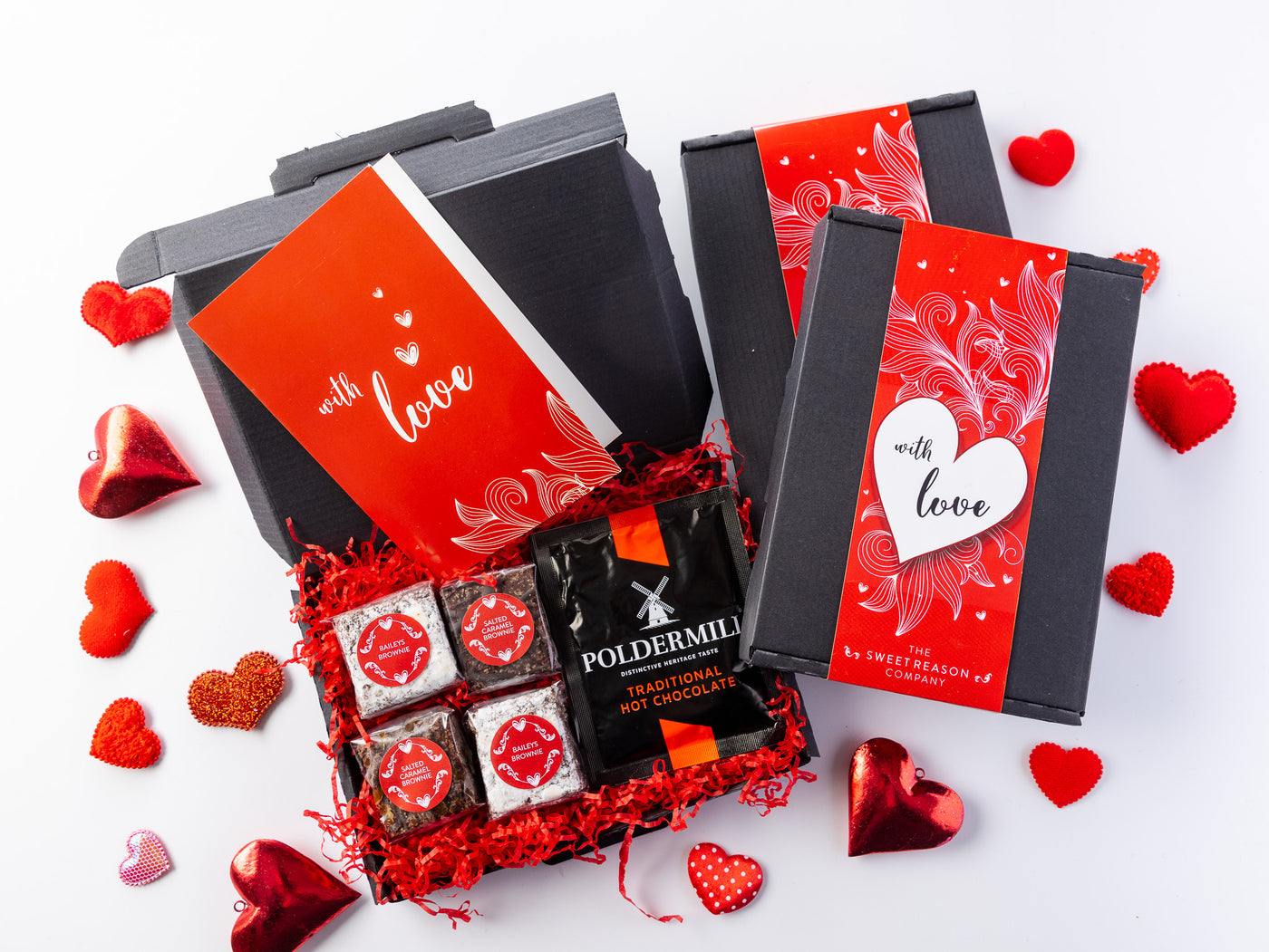 'With Love' Hot Chocolate and Brownies Valentine's Letterbox Gift