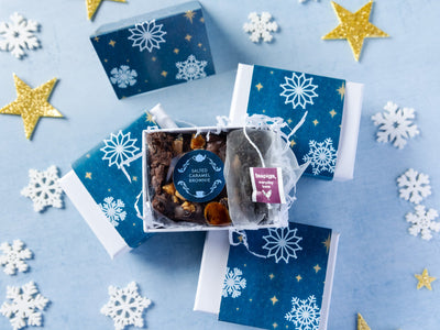 Snowflakes' Gluten Free Mini Salted Caramel Brownie & Tea