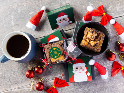 'Santa' Mini Salted Caramel Brownie & Tea