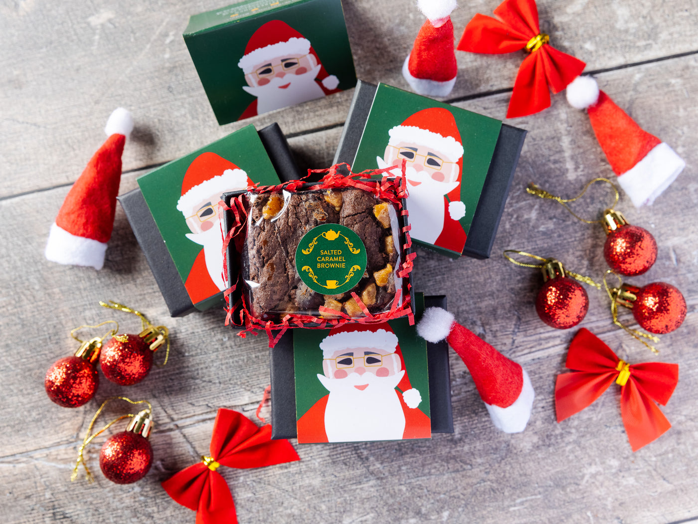 'Santa' Mini Salted Caramel Brownie