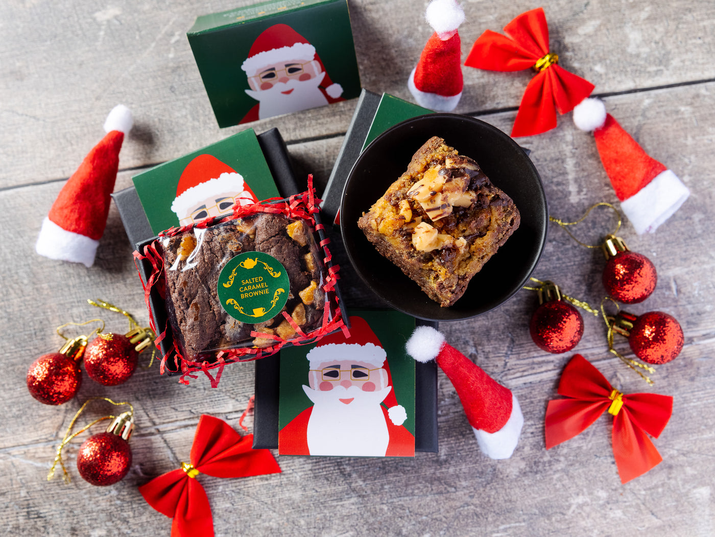 'Santa' Mini Salted Caramel Brownie