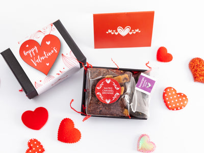 Happy Valentines Mini Vegan Brownie & Tea Gift