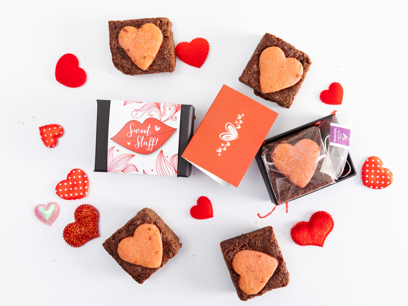 Sweet Stuff Mini Valentine's Brownie & Tea Gift