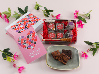 'Queen of Hearts' Vegan Brownies Afternoon Tea for Two Gift Box