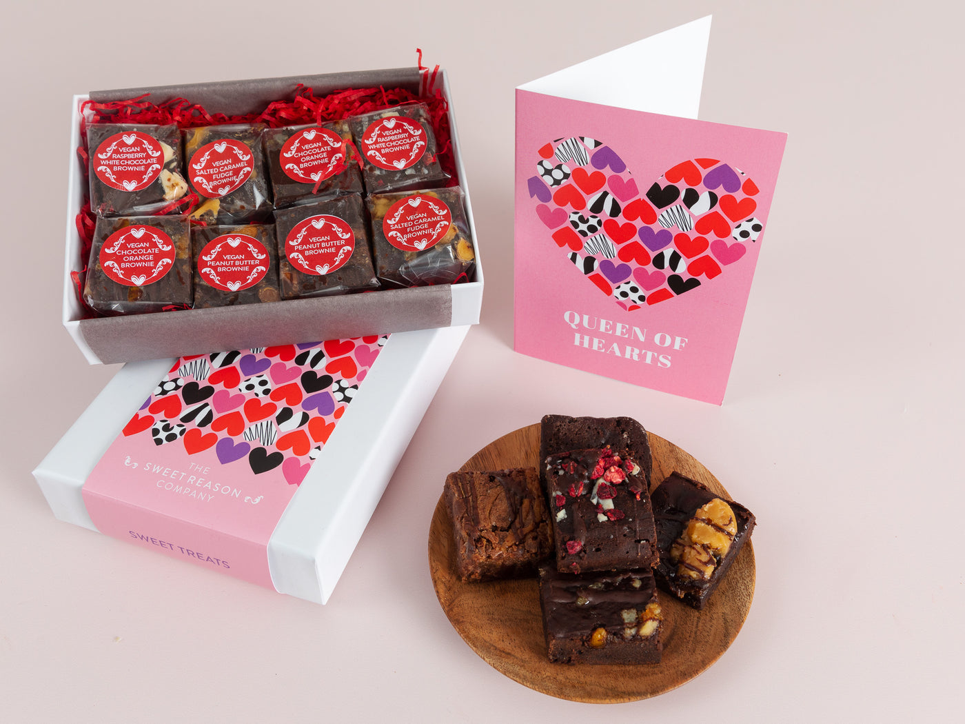 'Queen of Hearts' Vegan Luxury Brownie Gift
