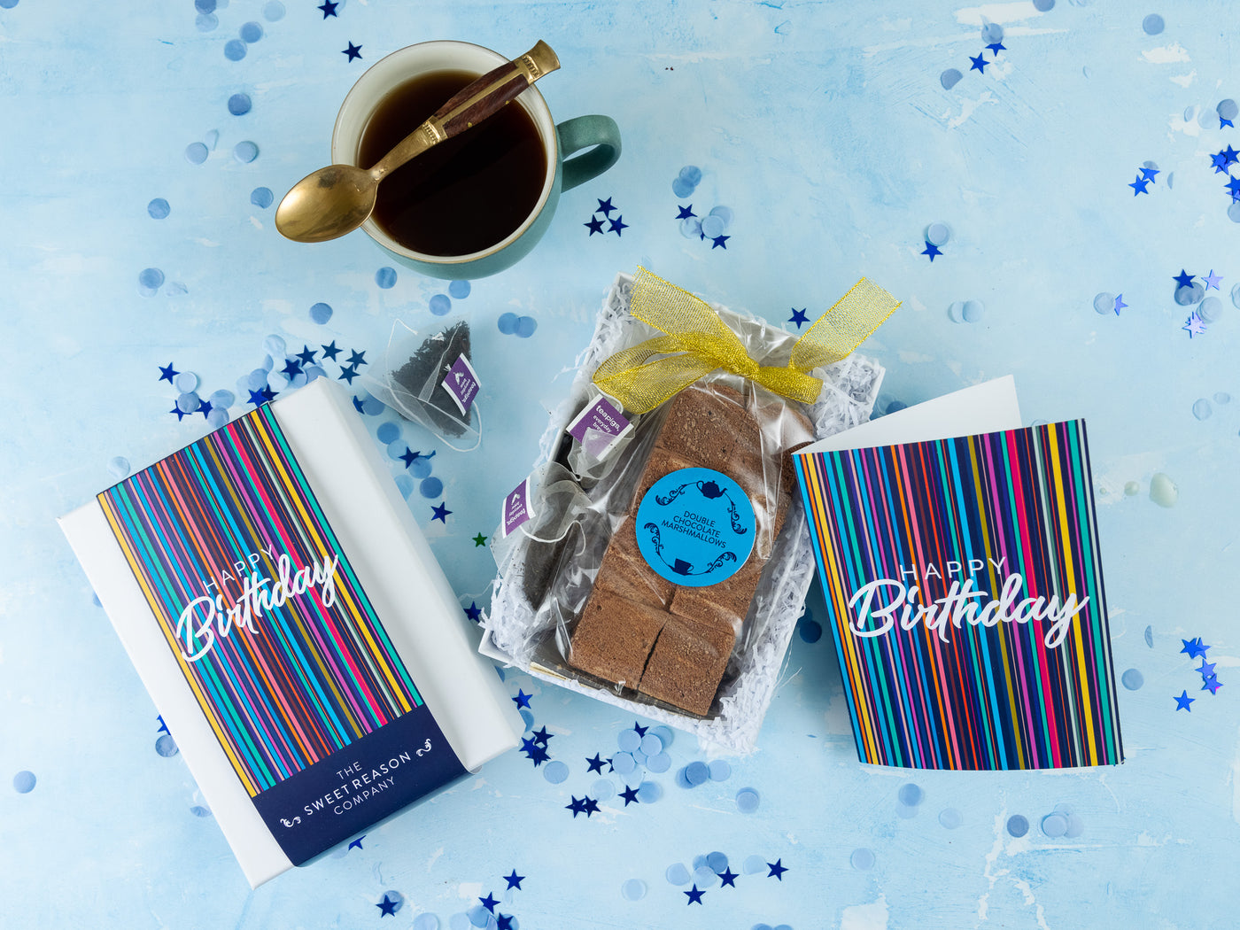 'Happy Birthday Stripes' Double Chocolate Marshmallows with Tea