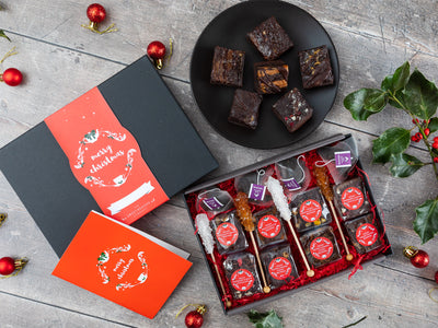 Christmas Vegan Brownies Afternoon Tea for Four Gift Box