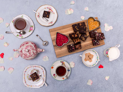 'King of Hearts' Vegan Brownies Afternoon Tea for Two Gift Box