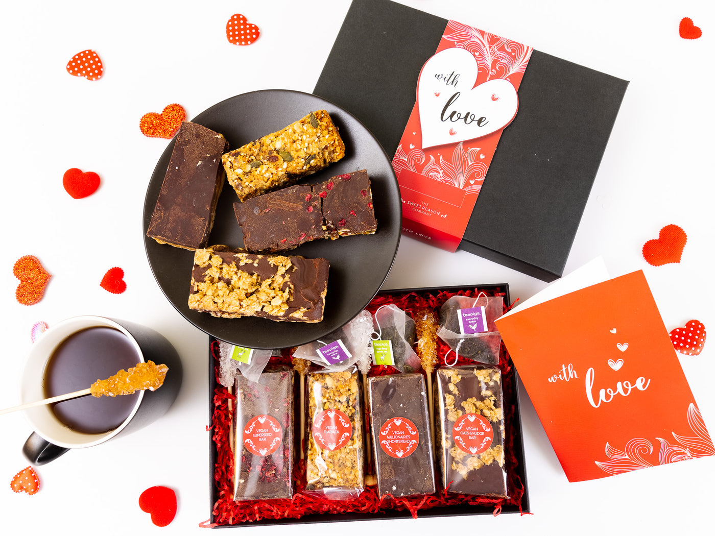 'With Love' Vegan Afternoon Tea For Four Valentine's Day Gift Box
