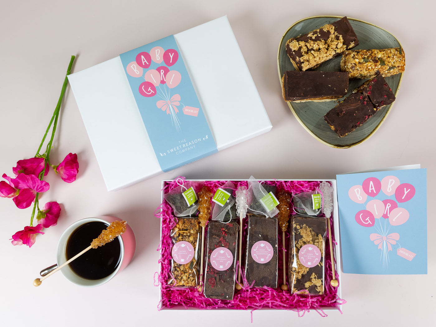 'Baby Girl' Vegan Afternoon Tea for Four Gift