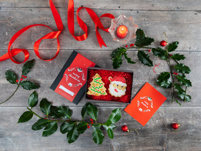 Santa & Christmas Tree Biscuit Gift Box